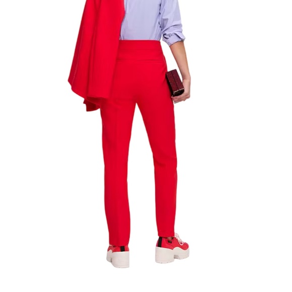 Kate Spade Mainline Red Twill Straight Leg Pants NWT Size 14 - Picture 2 of 10